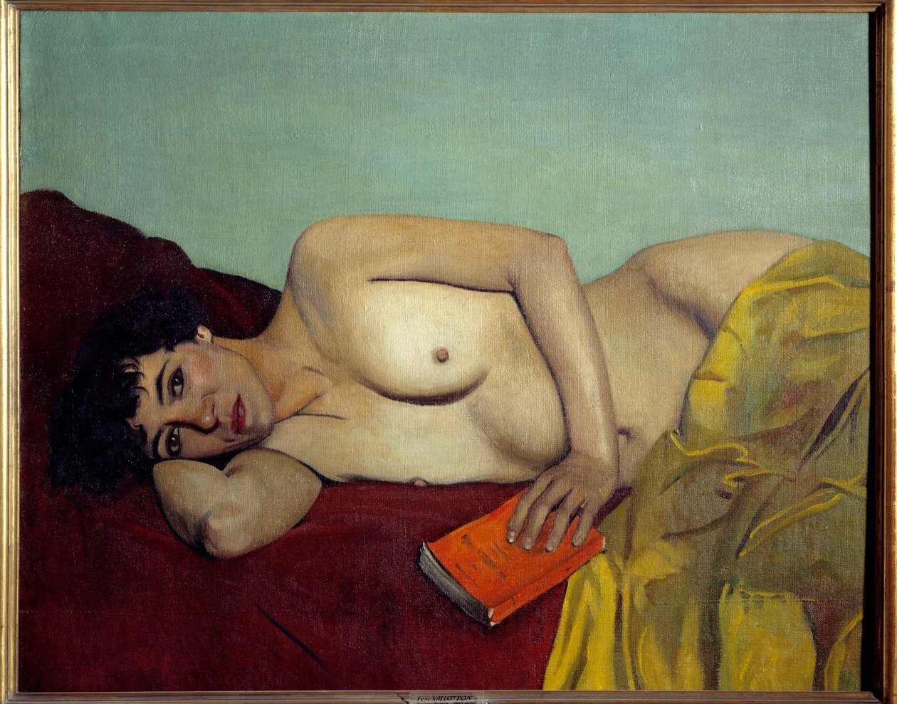 Det forladte læsemaleri af Felix Vallotton (1865-1923) 20. århundrede søn. 0,81x1m Lyon, Musee des Beaux Arts af Felix Edouard Vallotton