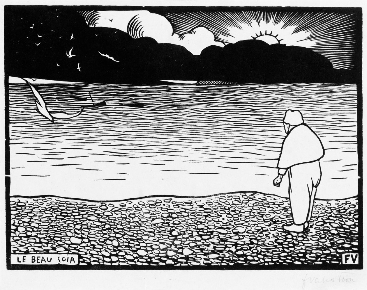Den smukke aften, 1892 af Felix Edouard Vallotton