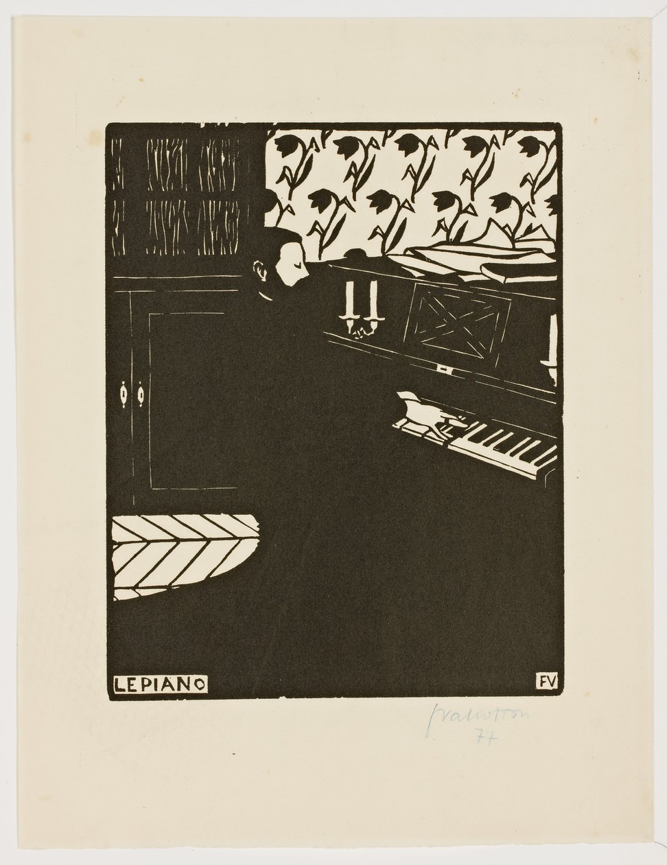 Klaveret, fra serien "Musikinstrumenter", 1896-97 af Felix Edouard Vallotton