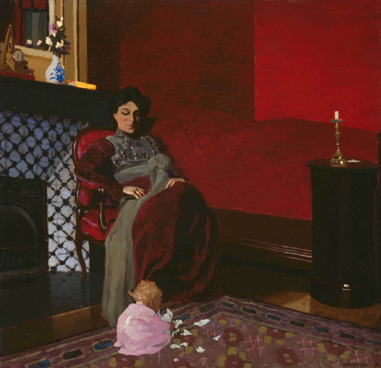 Det røde værelse, Etretat af Felix Edouard Vallotton