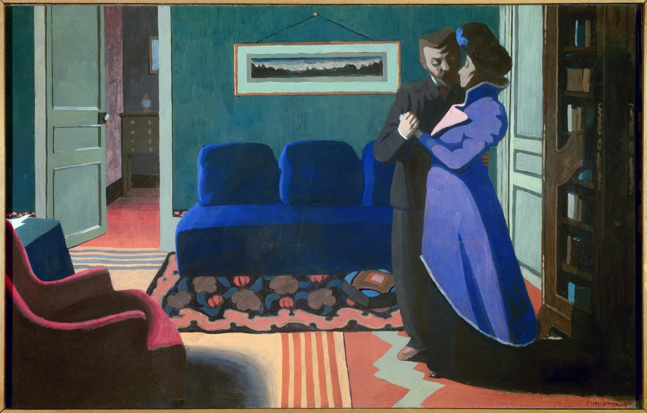 Besøgsmaleriet af Felix Vallotton (1865-1925) (ec.suiss) 1899 Zürich, Kunsthalle af Felix Edouard Vallotton