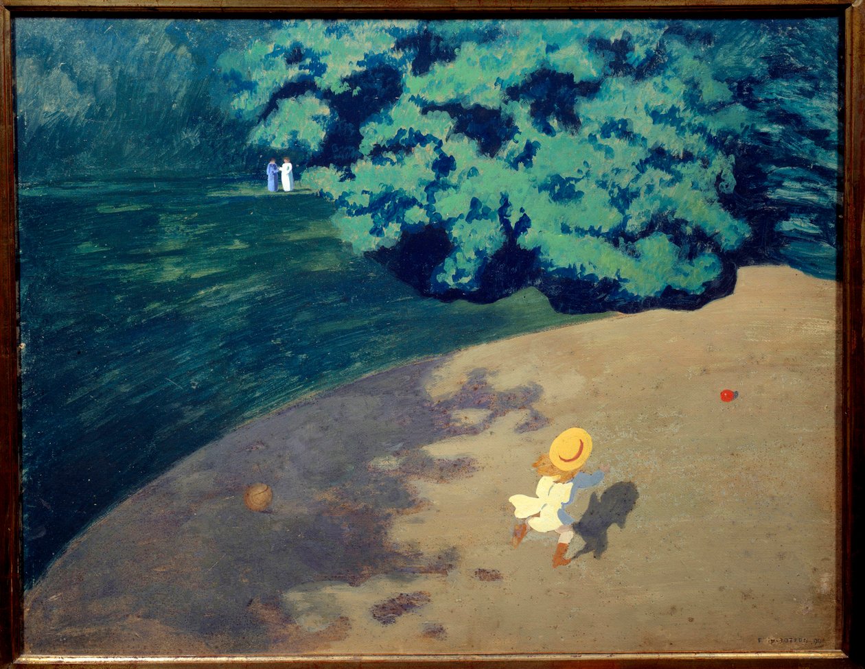 Bolden eller hjørneparken med børn, der spiller bold Maleri af Felix Vallotton (1865-1925) 1899 Søn. 0,48 x 0,61m Paris, musee d