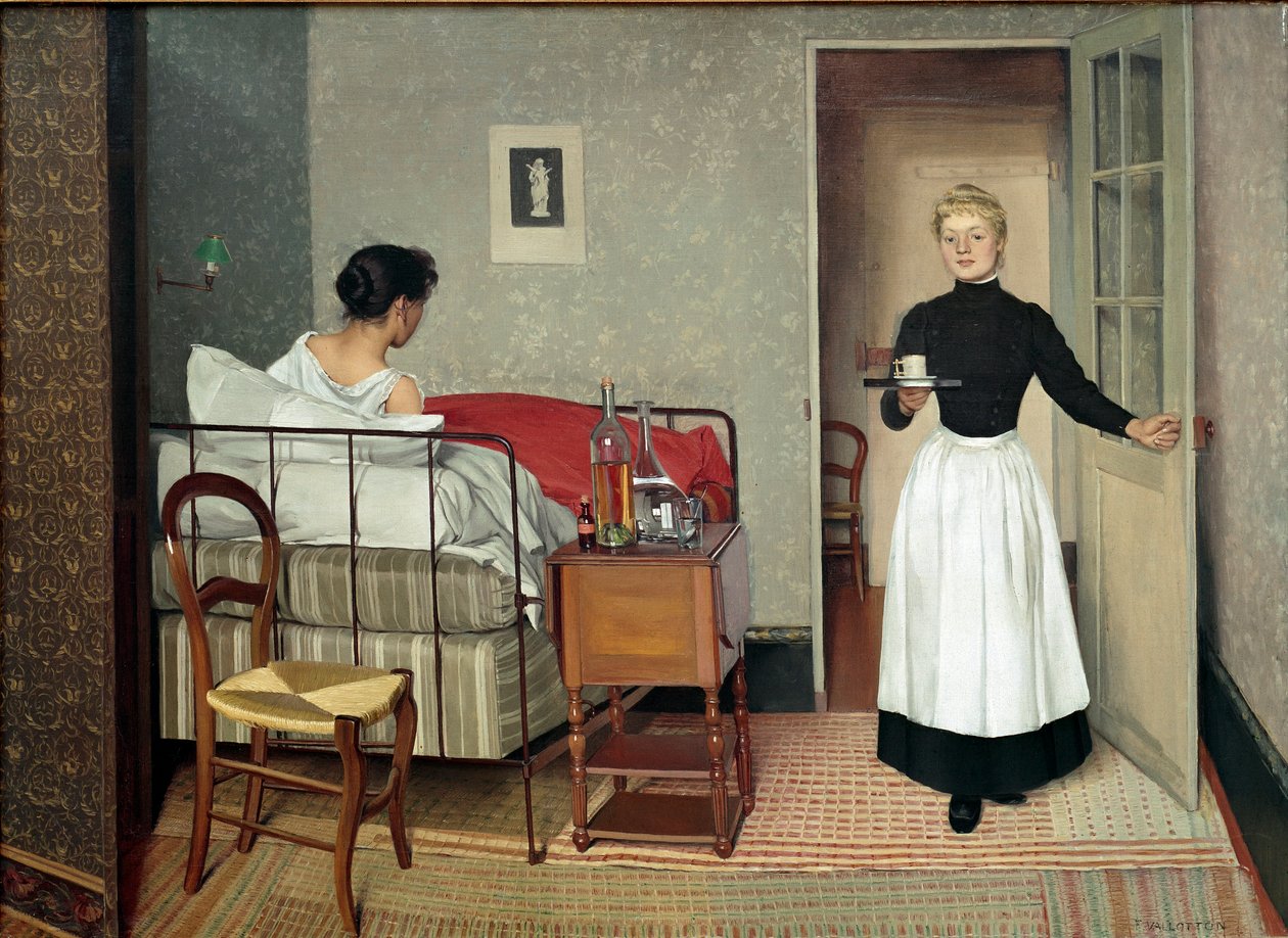 Patienten (Helene Chatenay). Maleri af Felix Vallotton (1865-1925) af Felix Edouard Vallotton
