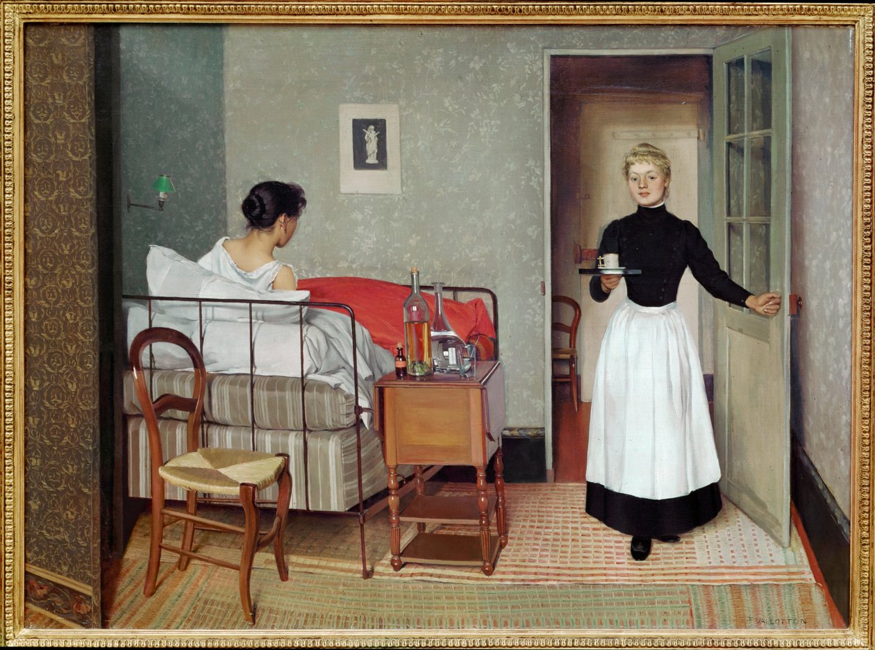 Den syge patient af Felix Edouard Vallotton