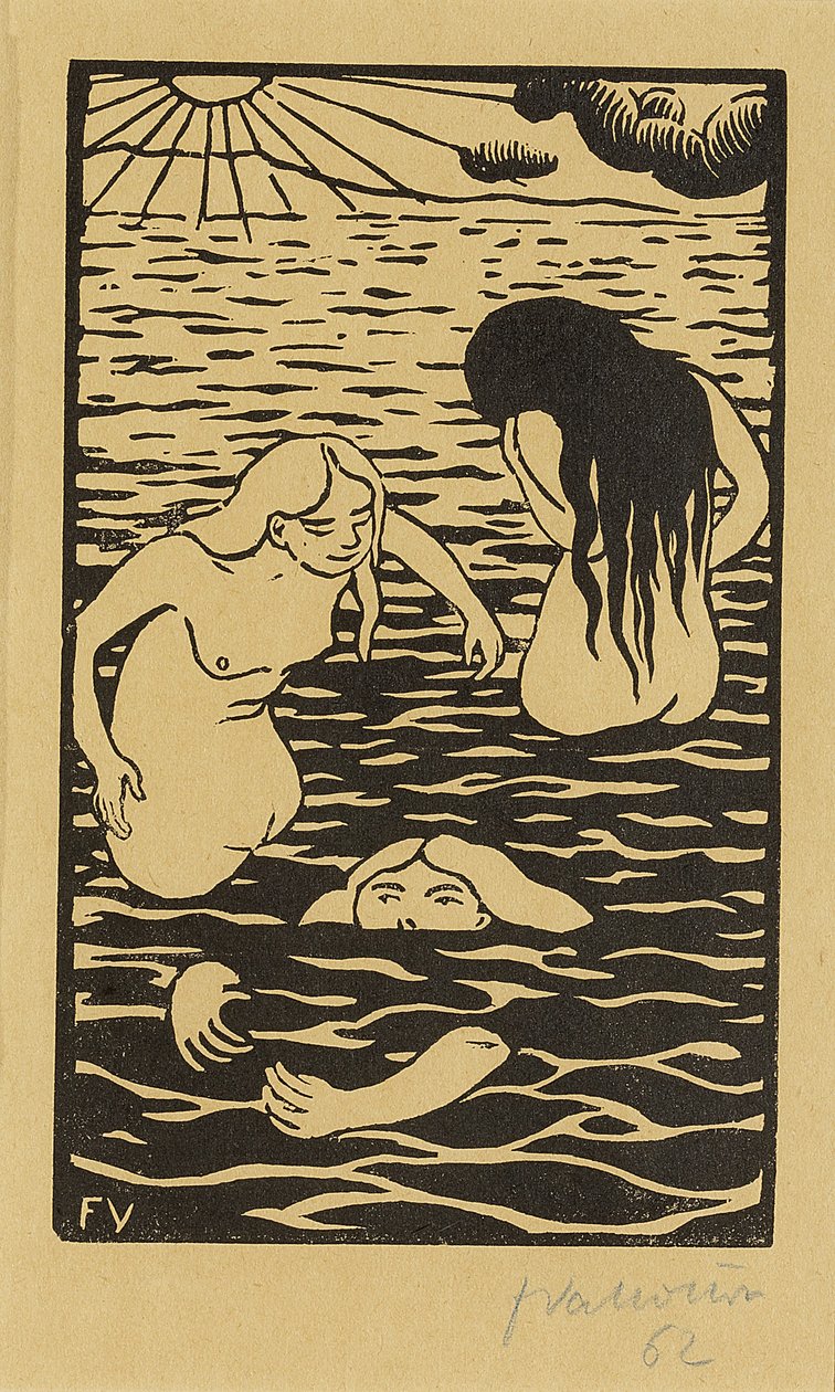 Tre Badende, 1894 af Felix Edouard Vallotton