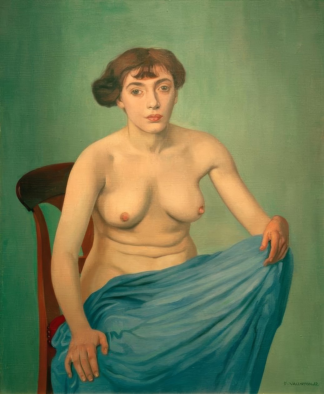 Blå stof torso af Felix Edouard Vallotton