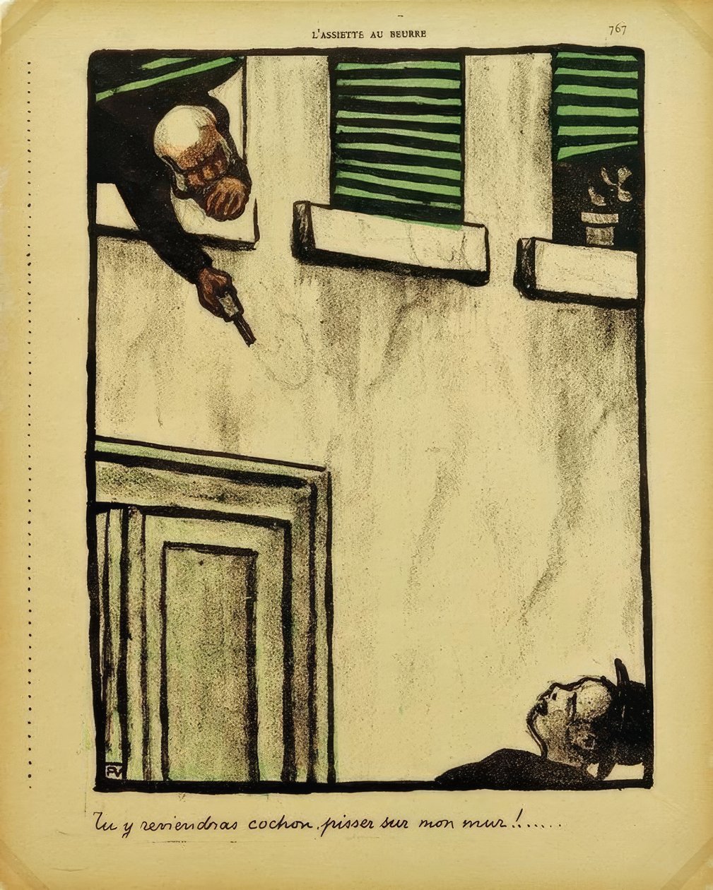 Du kommer tilbage, gris, pisse på min væg af Felix Edouard Vallotton