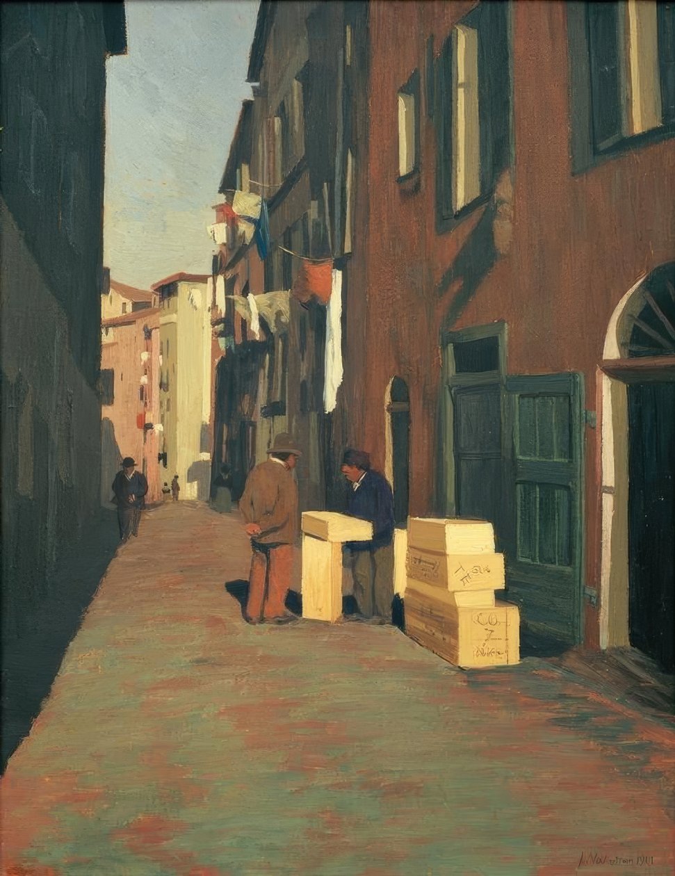 Gammel gade i Nice af Felix Edouard Vallotton