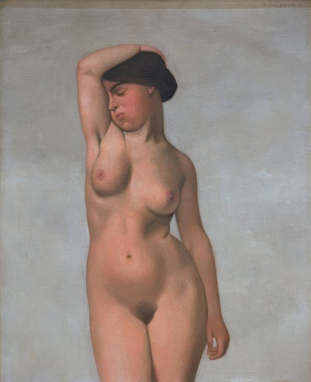 Nøgen kvinde med løftet arm af Felix Edouard Vallotton