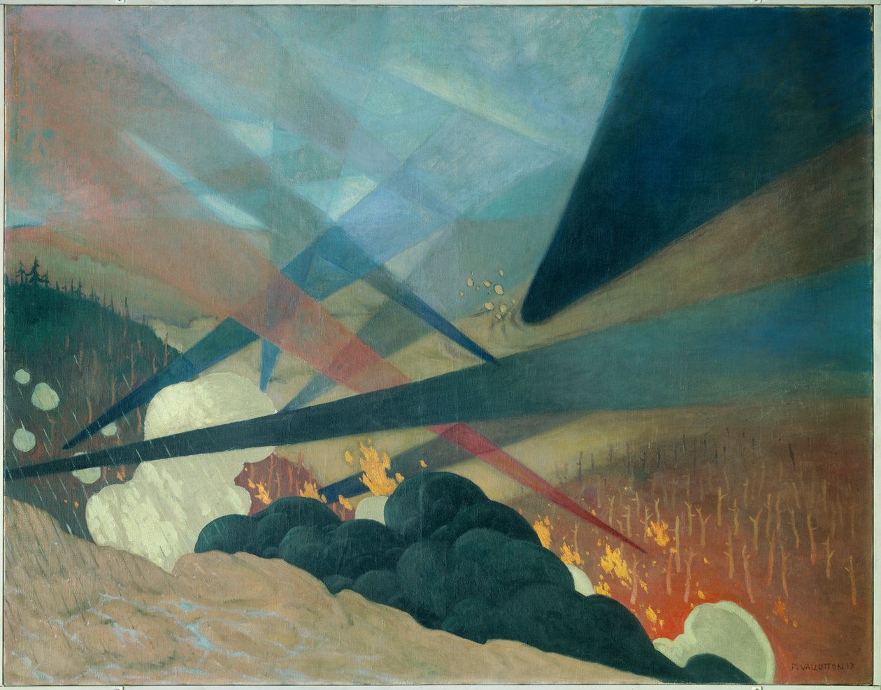 Første Verdenskrig: "Verdun". Maleri af Felix Vallotton (1865-1925) Ec. Sud. af Felix Edouard Vallotton