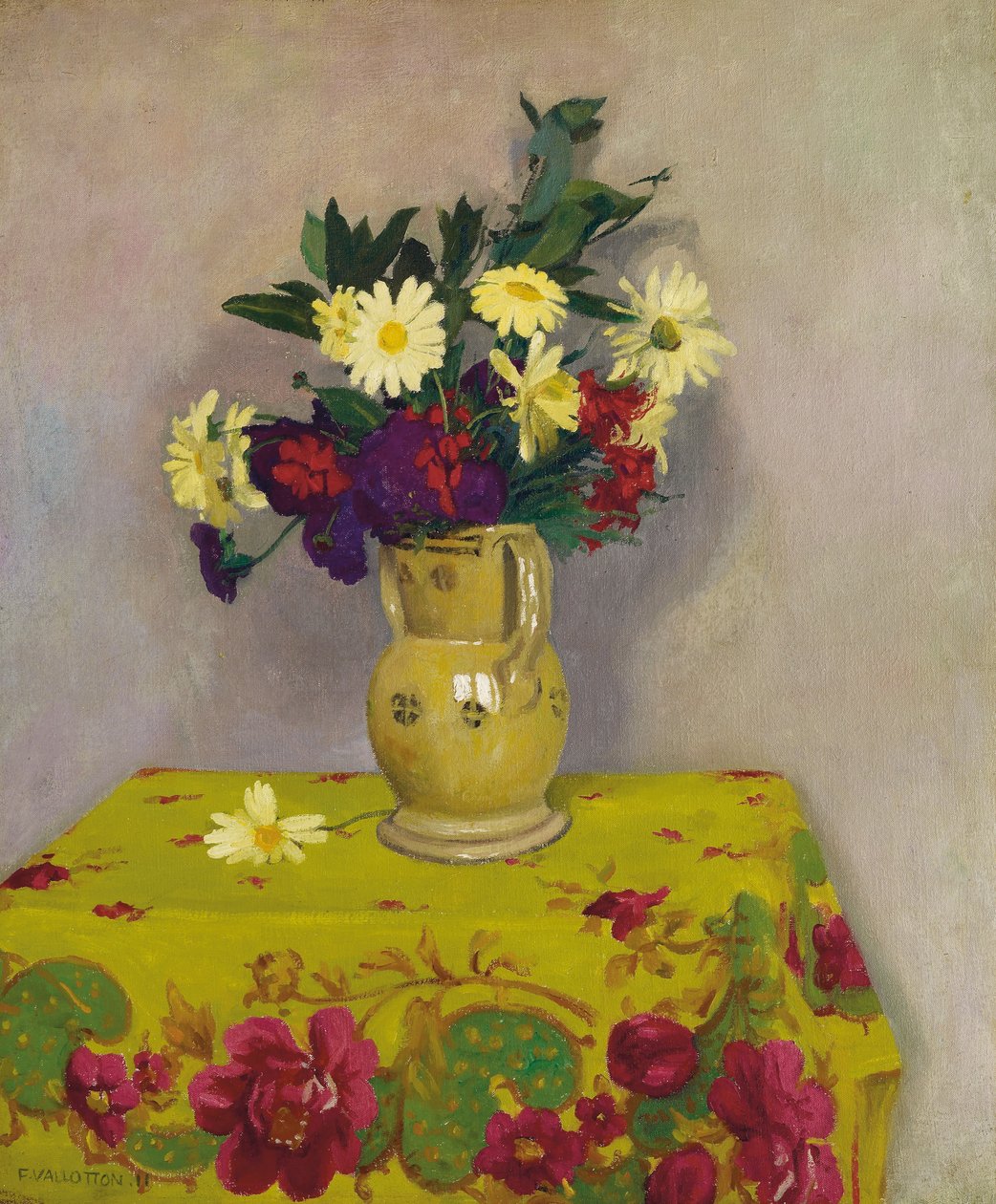 Gule tusindfryd og forskellige blomster, 1911 af Felix Edouard Vallotton