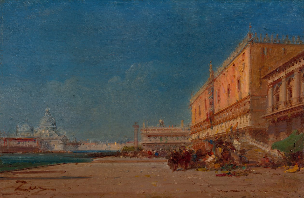 Venedig fra Riva ser mod Piazzale San Marco, omkring 1890. af Felix Francois Georges Philibert Ziem