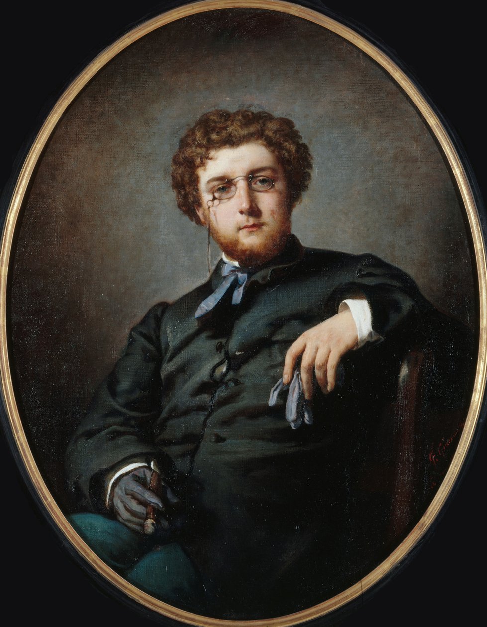 Portræt af komponisten Georges Bizet 1838-1875, ca 1865. af Felix Henri Giacomotti