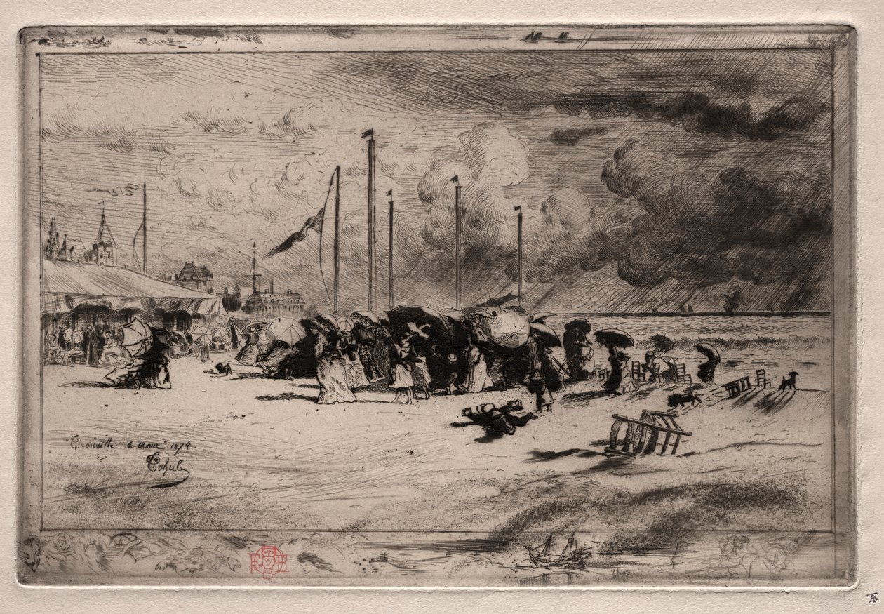 En byge ved Trouville af Felix Hilaire Buhot