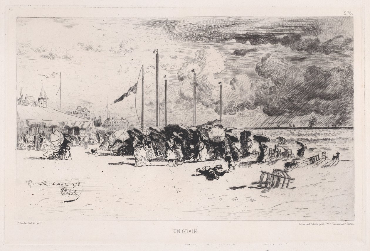 En storm ved Trouville, 1874. af Felix Hilaire Buhot