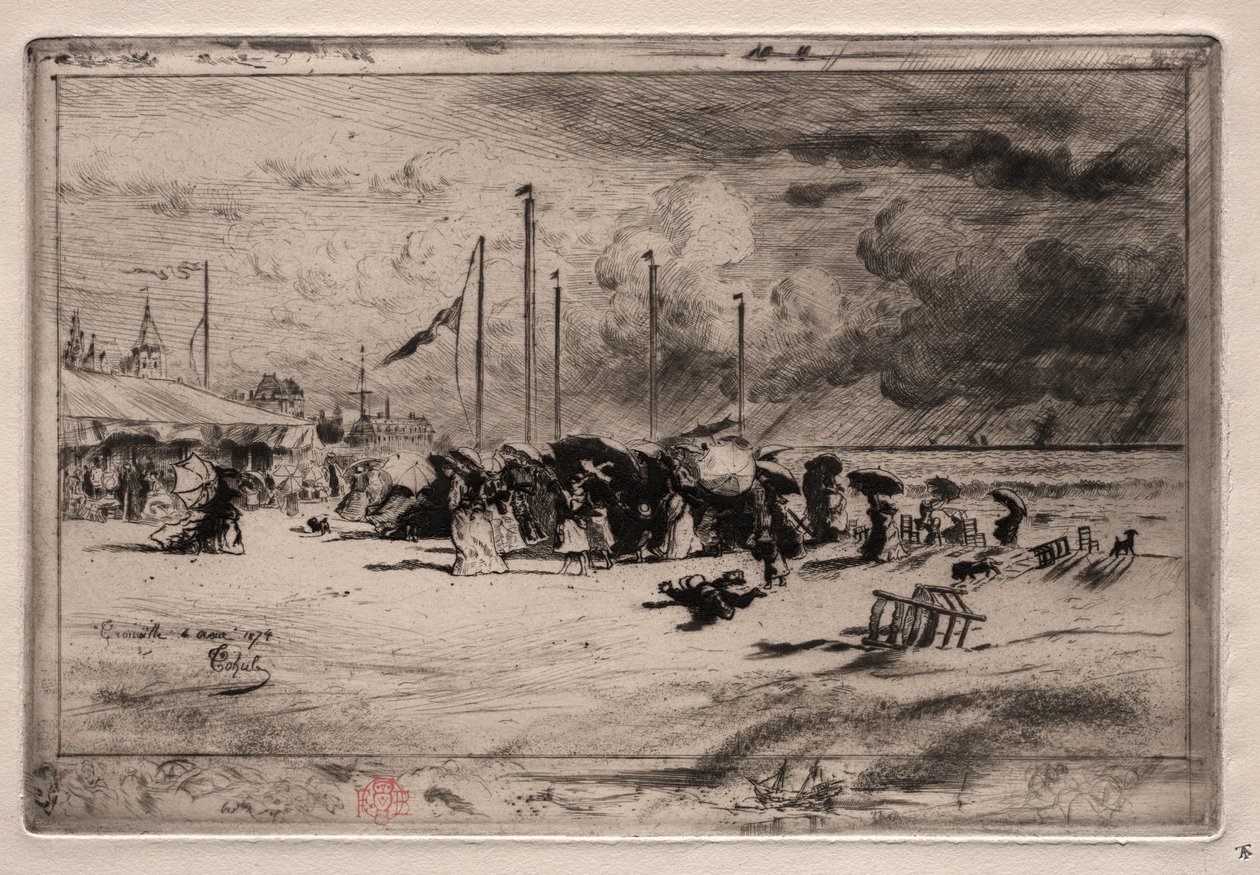 En storm ved Trouville, 1874. af Felix Hilaire Buhot