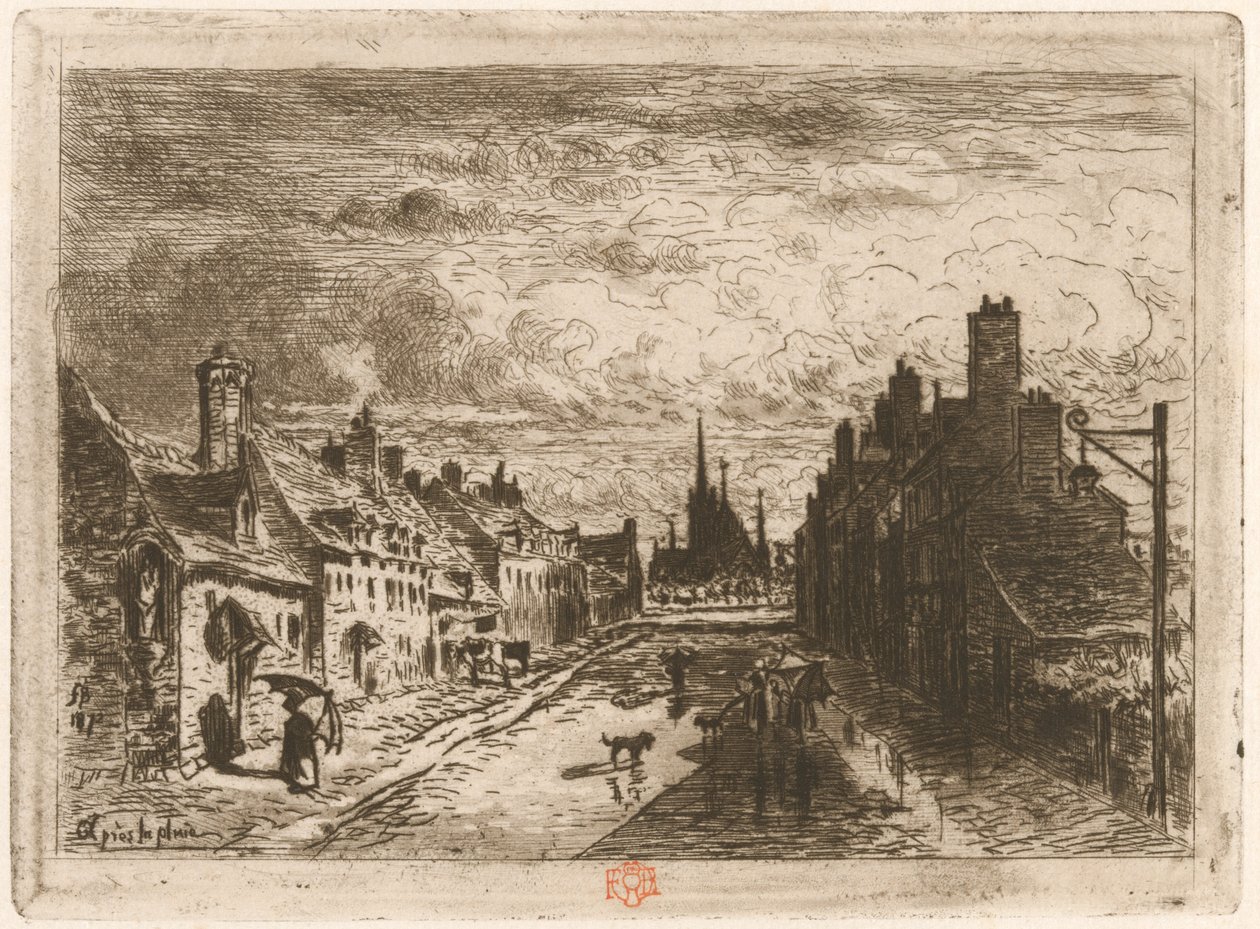 Après la pluie After the Rain, 1873 eller 1874 omarbejdet 1877. af Felix Hilaire Buhot
