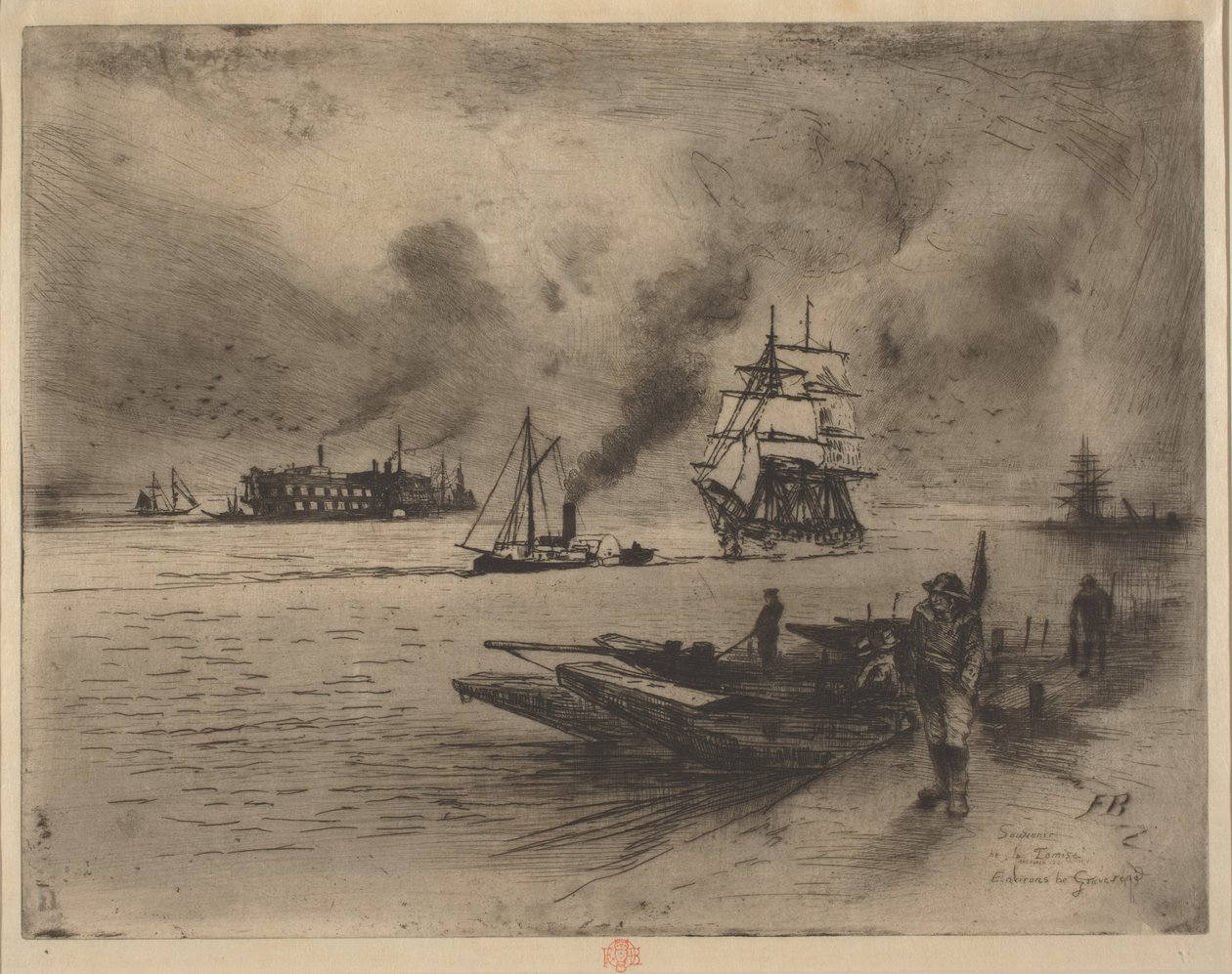 Gravesends omgivelser, 1883. af Felix Hilaire Buhot