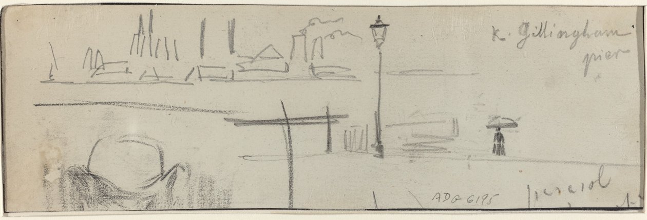 Gillingham Pier, London [verso] af Felix Hilaire Buhot