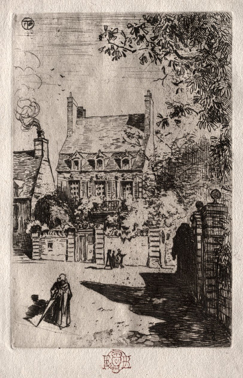 I provinsen: Huset i Orléans, ca. 1875. af Felix Hilaire Buhot