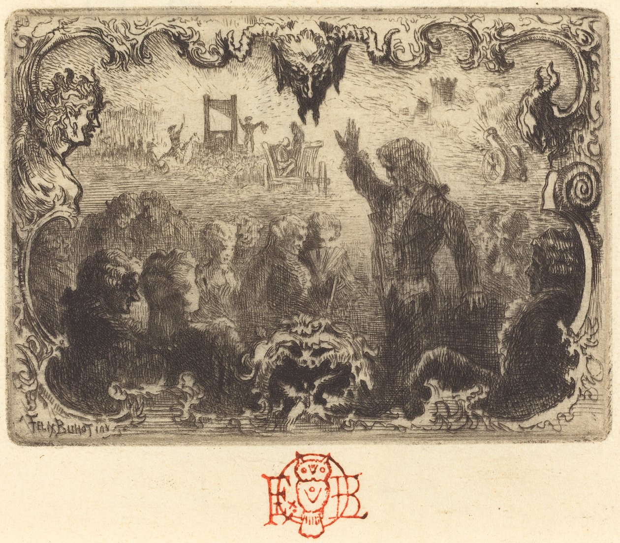 Jacques Cazottes The Devil in Love 3. vignet, 1878. af Felix Hilaire Buhot