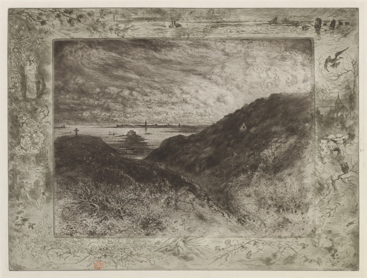 Klippen: Saint-Malo Bay af Felix Hilaire Buhot