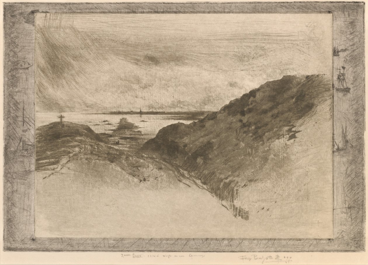 Klippen: Saint-Malo Bay af Felix Hilaire Buhot