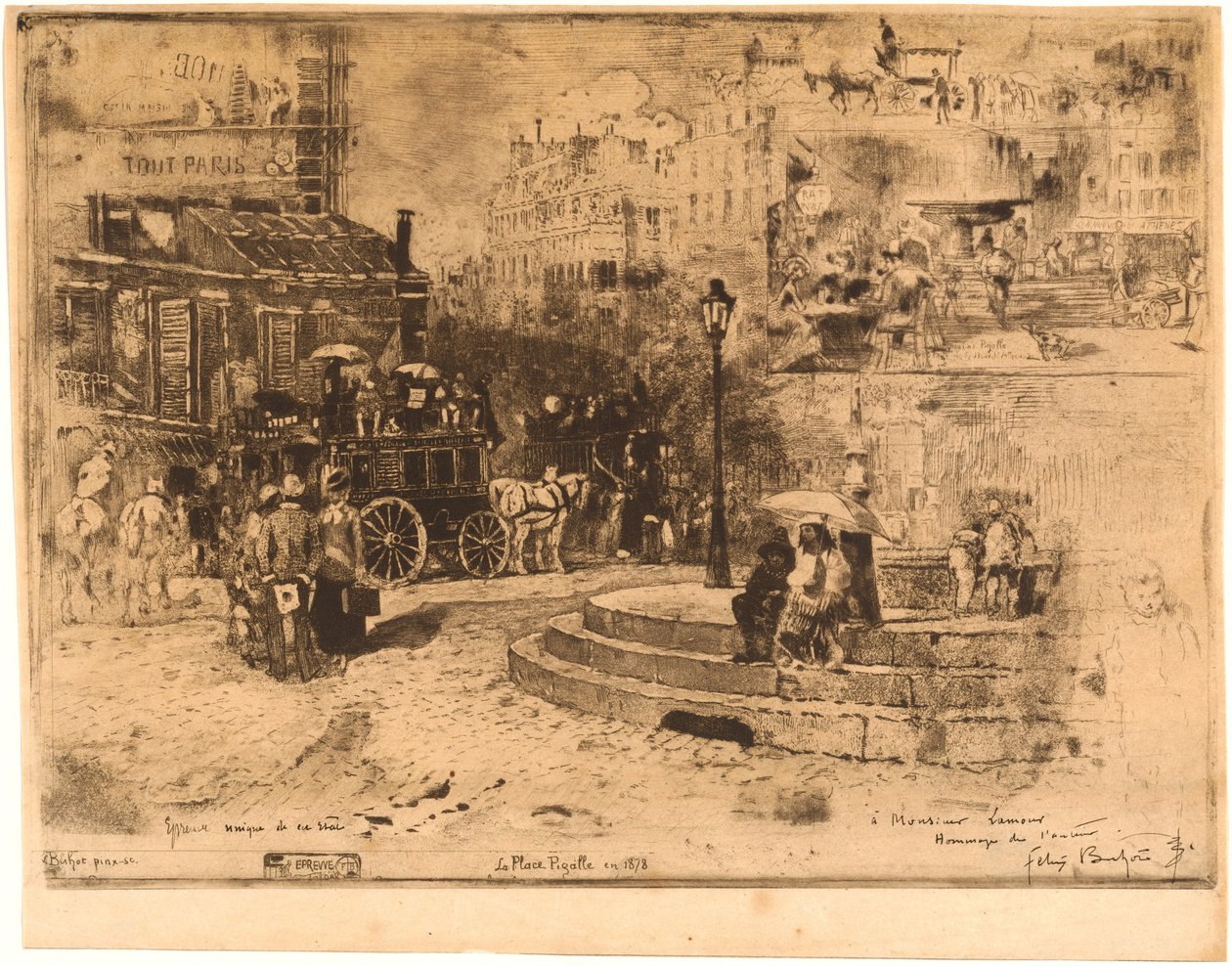 Place Pigalle i 1878 (Place Pigalle i 1878) af Felix Hilaire Buhot