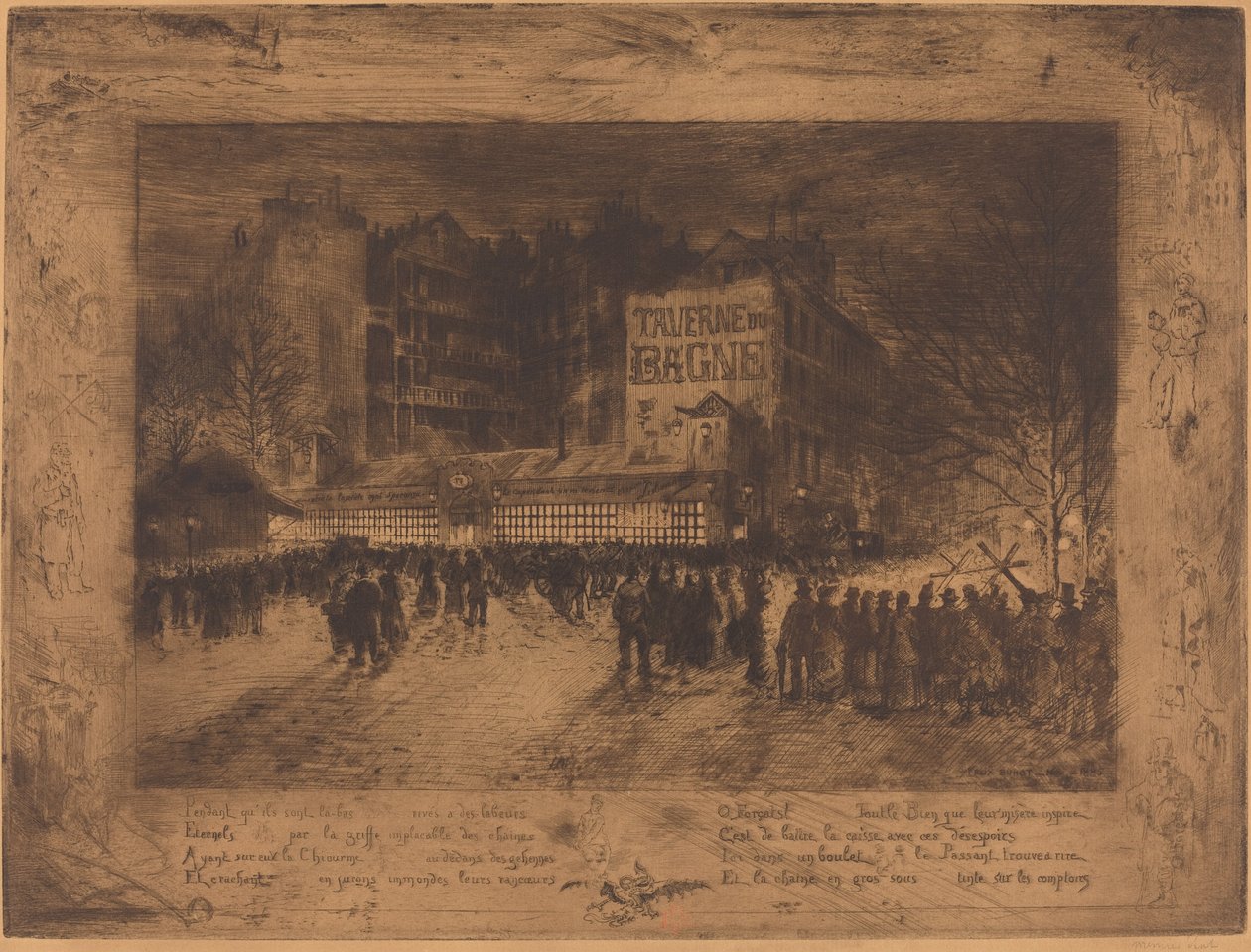 Place des Martyrs og Jailhouse Tavern af Felix Hilaire Buhot
