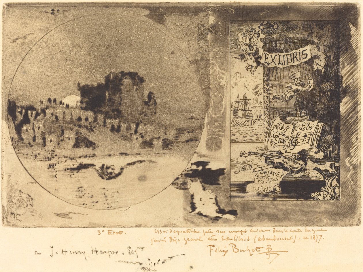 Le Château des hiboux Ugleslottet, 1877-1887. af Felix Hilaire Buhot