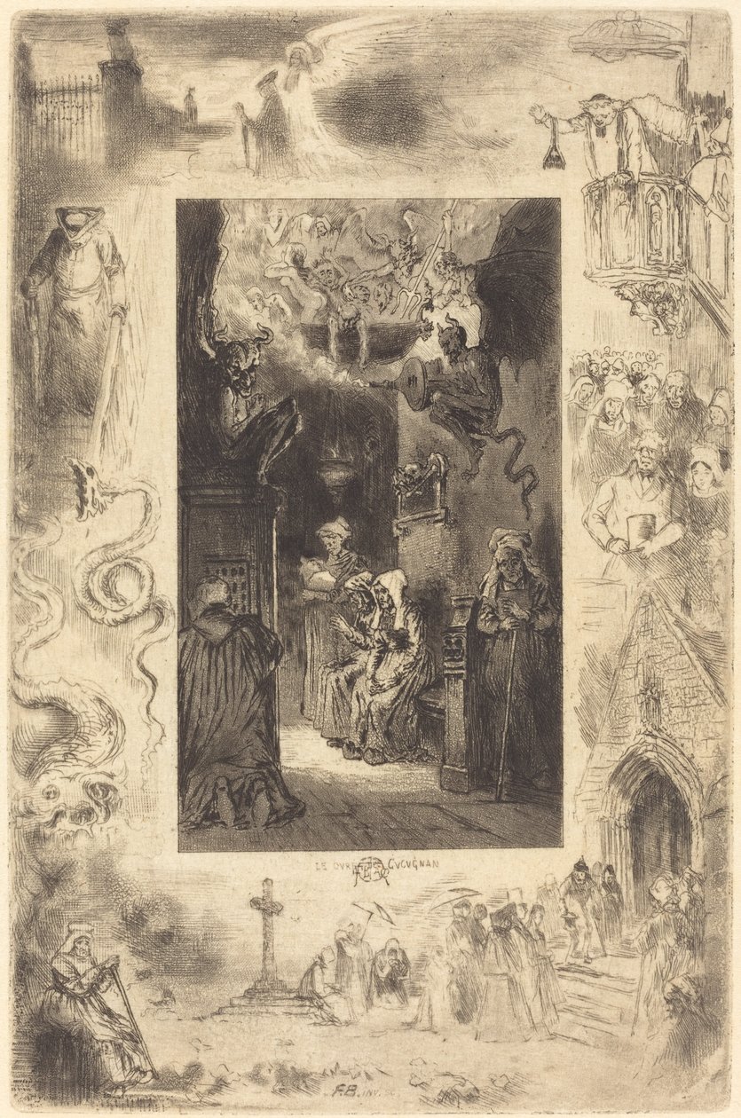 The Vicar of Cucugnan (The Vicar of Cucugnan) af Felix Hilaire Buhot