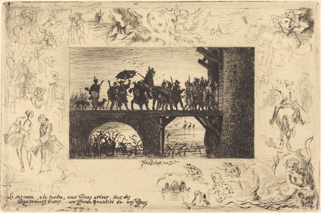 Samme aften... Samme aften..., 1878. af Felix Hilaire Buhot