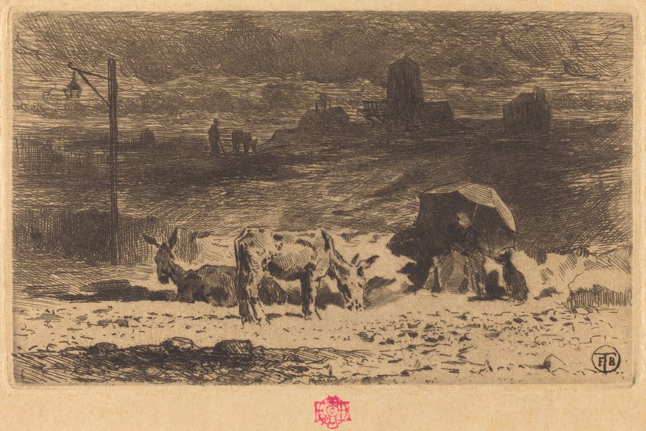 Æsler ved La Butte-aux-Cailles af Felix Hilaire Buhot