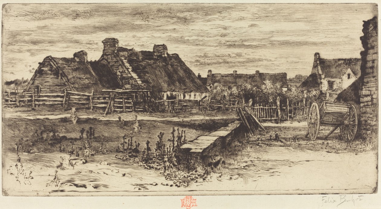 De store hytter, 1881. af Felix Hilaire Buhot