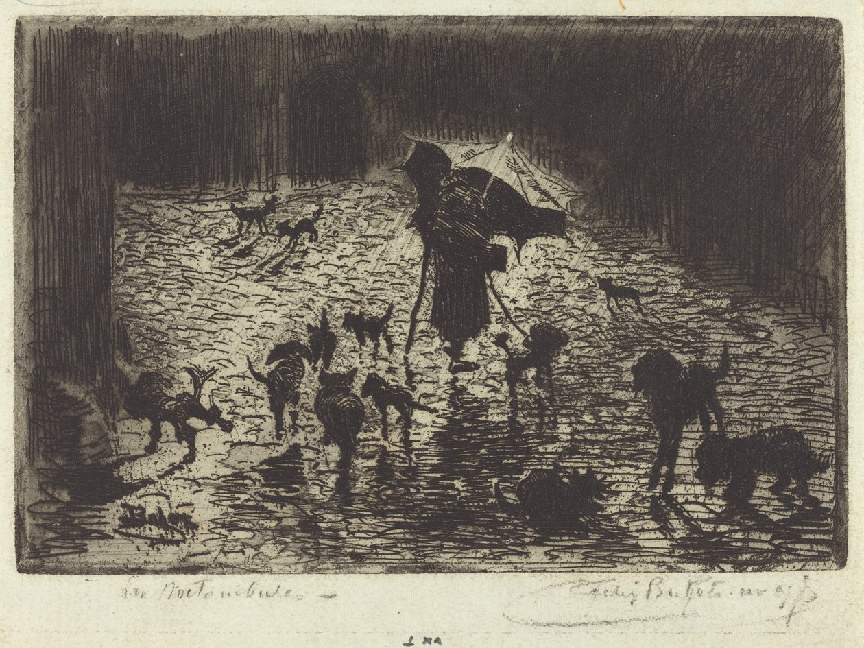 Les Noctambules (The Night Prowlers) af Felix Hilaire Buhot