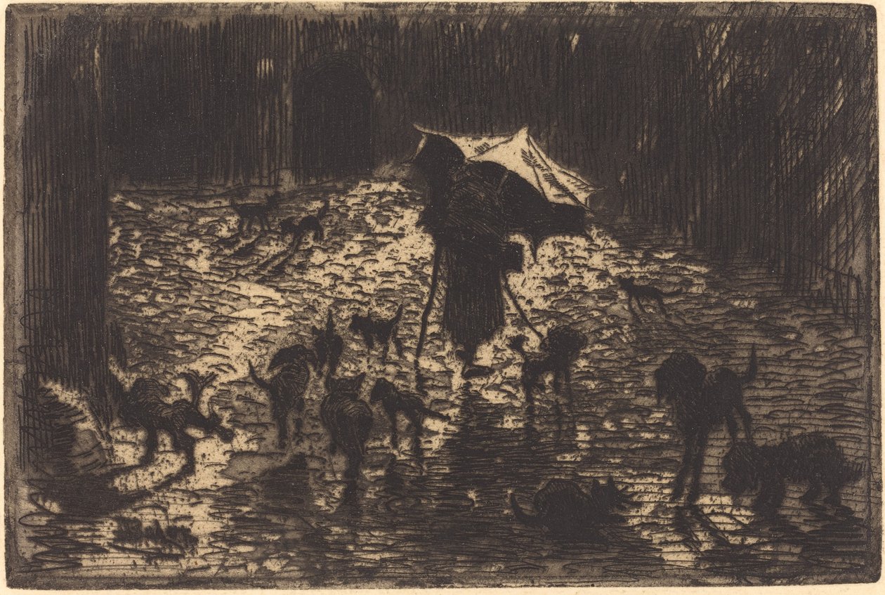 Les Noctambules (The Night Prowlers) af Felix Hilaire Buhot