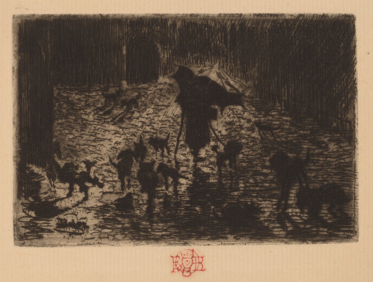 Les Noctambules The Night Prowlers, 18761877. af Felix Hilaire Buhot