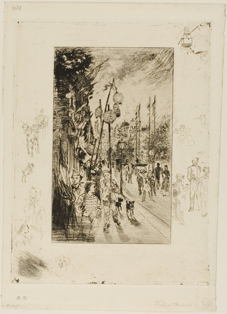 National helligdag af Felix Hilaire Buhot
