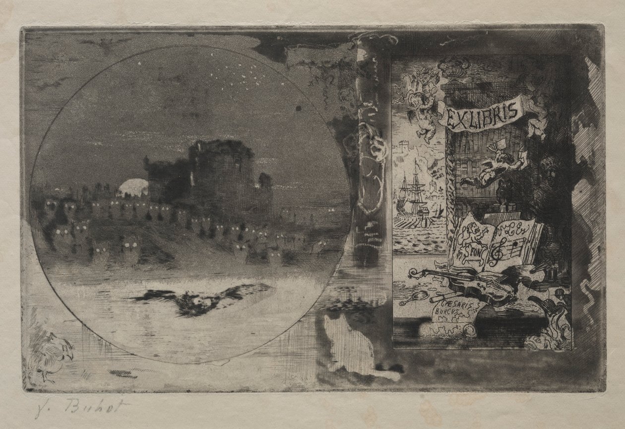 Uglenes Slot, 1887. af Felix Hilaire Buhot
