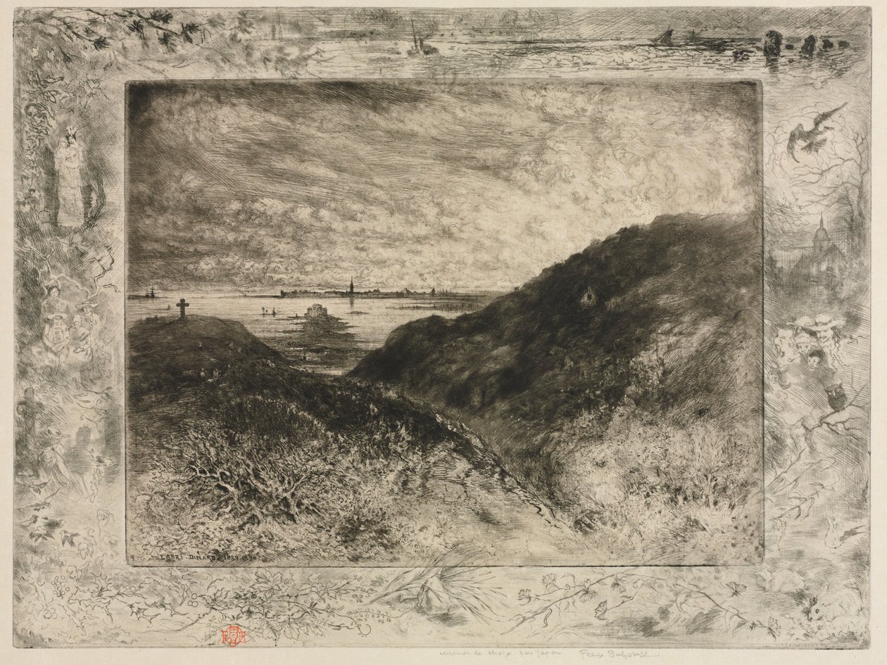 Klippen: Saint-Malo-bugten, 1886-1890. af Felix Hilaire Buhot