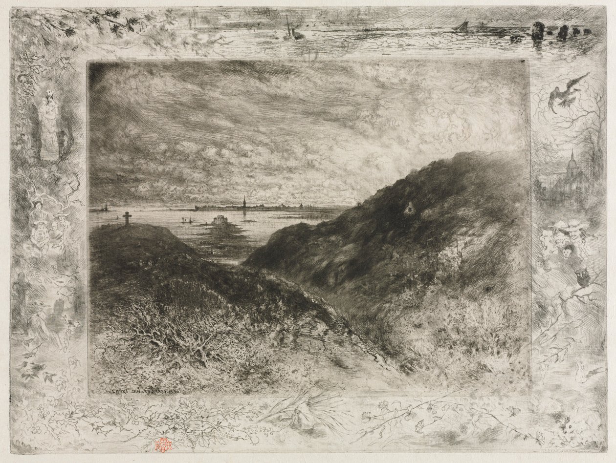 Klippen, Saint Malo-bugten, 1886-1890. af Felix Hilaire Buhot
