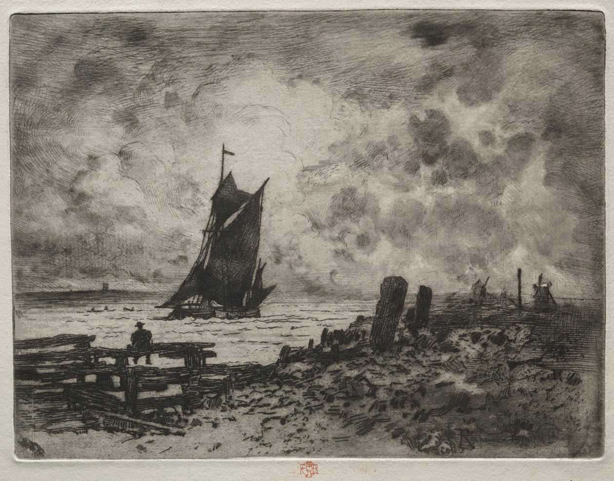 The Little Marine: Souvenir of Medway af Felix Hilaire Buhot
