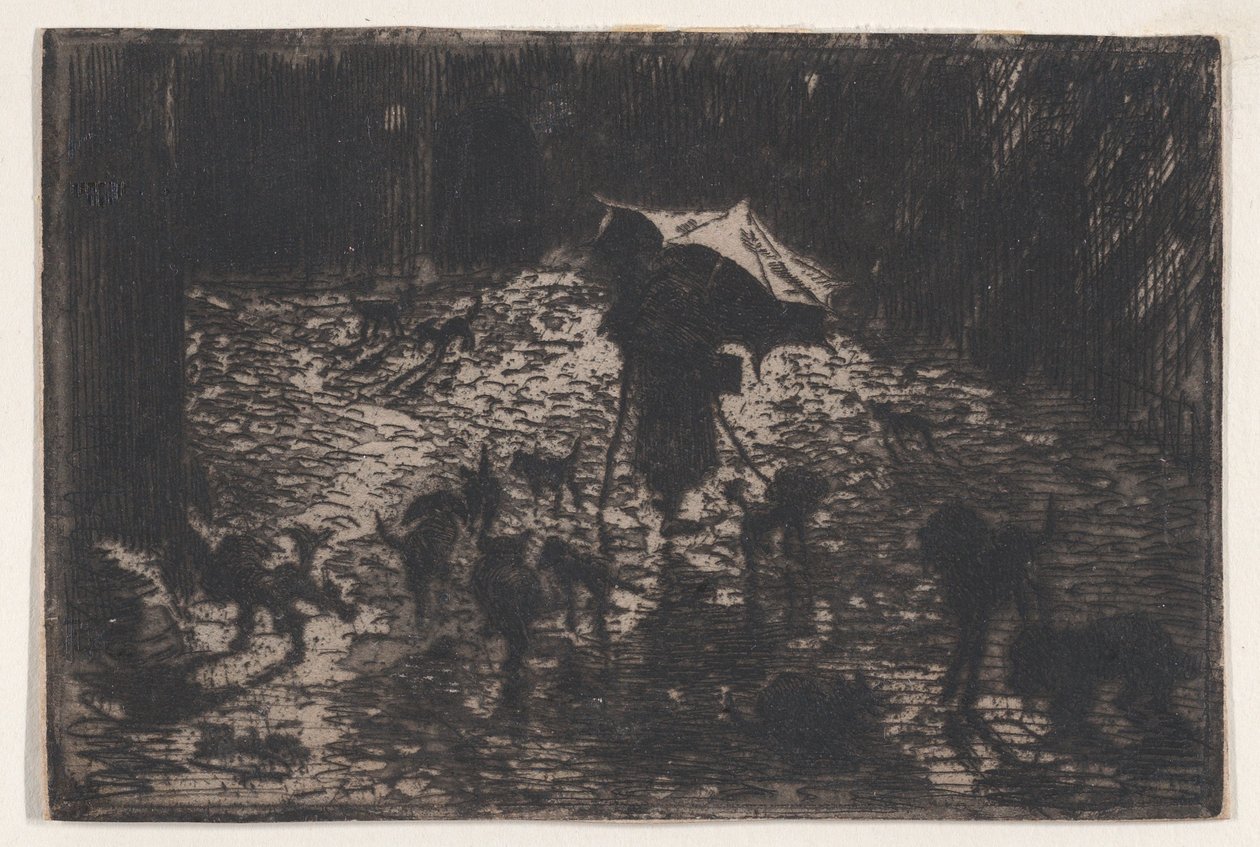 The Night Prowlers Les Noctambules, 1865-98. af Felix Hilaire Buhot