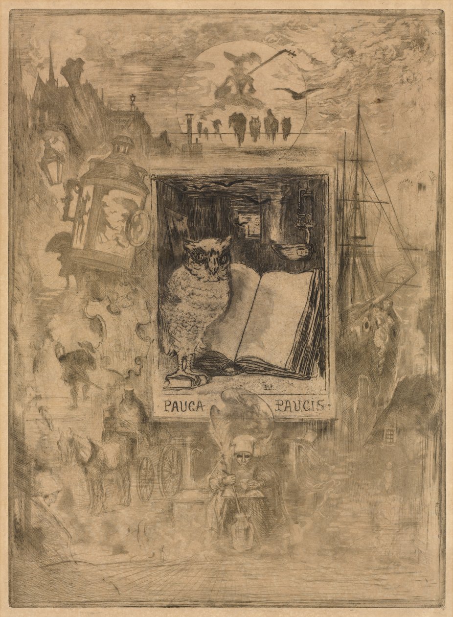Uglen, 1883. af Felix Hilaire Buhot