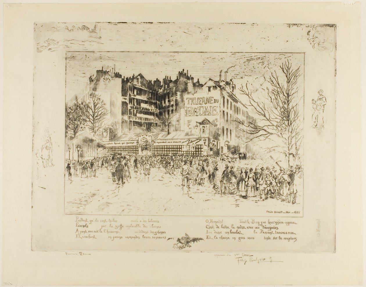 Place des Martyrs og Jailhouse Tavern af Felix Hilaire Buhot