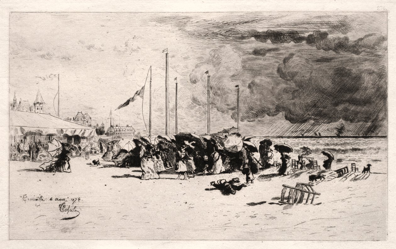 Squall ved Trouville, 1874. af Felix Hilaire Buhot