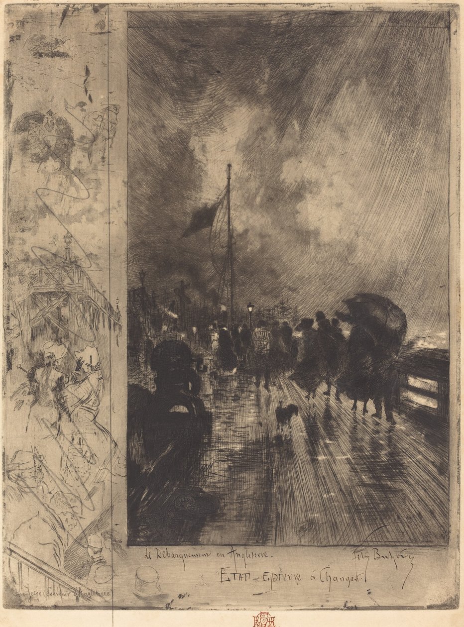 En landing i England Landing i England, 1879. af Felix Hilaire Buhot