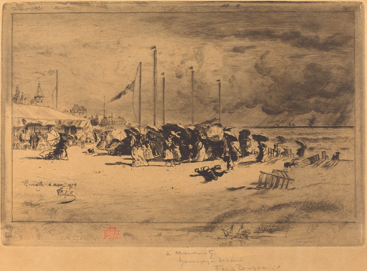 Squall ved Trouville af Felix Hilaire Buhot