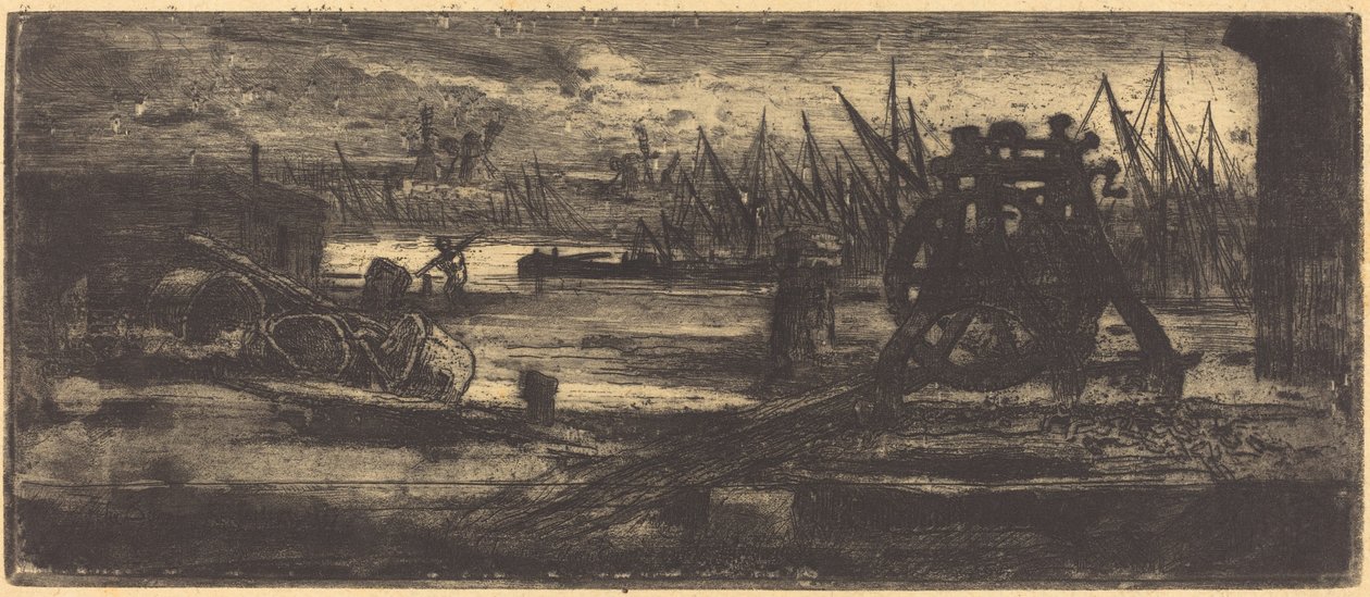The Old Dock-yard i Rochester af Felix Hilaire Buhot