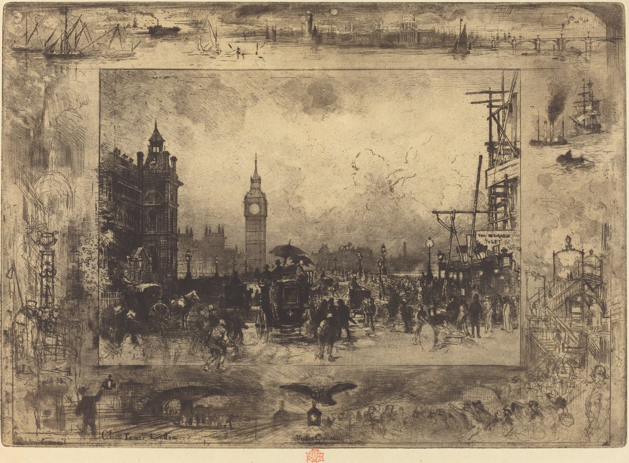 Westminster Bridge af Felix Hilaire Buhot